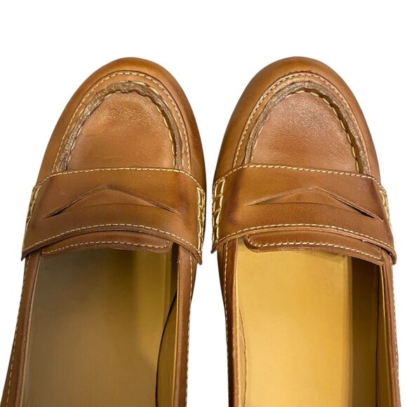 LL Bean Wedge Loafer Women 9M Brown Leather Round Toe Comfort Office Wear Casual - Picture 11 of 11